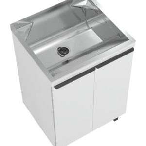 KIT GABINETE BRANCO C/TANQUE ACO SIMPLES 46LTS.C/VALVULA - GHEL PLUS