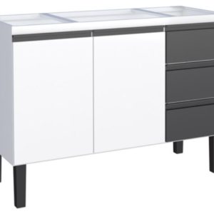 GABINETE BANH.C/CUBA MAD.60CM CIDADE CINZA/BRANCO 101723 - COZIMAX