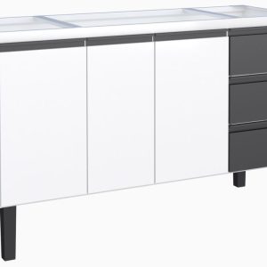 GABINETE BANH.C/CUBA MAD.60CM CIDADE CINZA/CHUMBO 101724 - COZIMAX