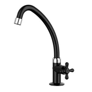 TORNEIRA COZINHA BICA MOVEL ABS BANCADA MARUJA PRETA - VIQUA