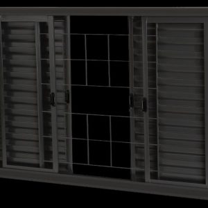 VENEZIANA 100X150X12 ACO PRIMER 6 FOLHAS (2 FIXAS) S/VIDRO C/GRADE QUADRICULADA 992714