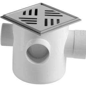 CAIXA SIFONADA 100X100X50 GRELHA QUADRADA ALUMINIO CS2/AL