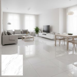 PISO CERAMICO 60X60-A RETIFICADO CALACATA BIANCO BRILHANTE LZ V2 3 FACES - LUME