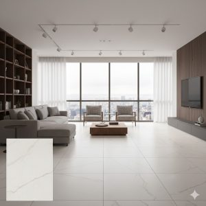 PISO SEMI-GRES 63X120-A RETIFICADO SOHO BIANCO ACETINADO PEI-4 V1 1 FACE - MEGALUME PREMIUM