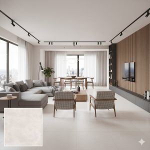 PISO SEMI-GRES 75X75-A RETIFICADO BOSTON GRIS ACETINADO LZ V2 3 FACES - MEGALUME