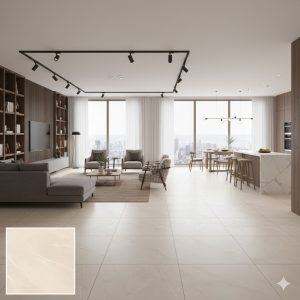 PISO SEMI-GRES 75X75-A RETIFICADO PULPIS BEGE ACETINADO LZ V2 5 FACES - MEGALUME